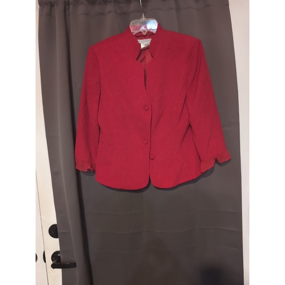 Plaza South Women's Red Blazer,‎ Vintage Size 8 Blazer, Laced Trim Cuff, Padded - Picture 1 of 8